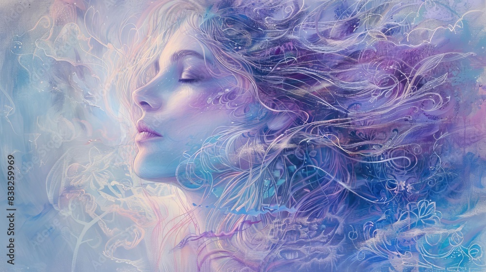 ethereal pastel drawing of the goddess of love romantic fine art ethereal pastel drawing of the goddess of love romantic fine art