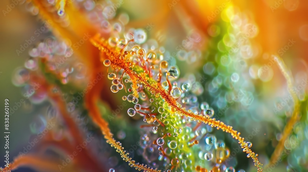 extreme closeup of cannabis bud with trichomes and orange hairs high detail macro photo extreme closeup of cannabis bud with trichomes and orange hairs high detail macro photo