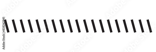 Slash line. Border with diagonal lines. Angle of tilt stripes. Black pattern of footer. Diagonal parallel lines divider strip. Tilt strip geometric abstract border. Slash divider. eps 10