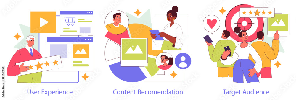 Customer Engagement. Flat Vector Illustration Customer Engagement. Flat Vector Illustration