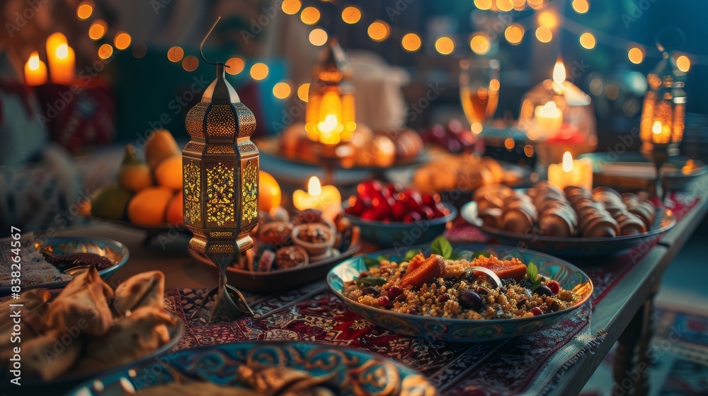 A concept celebrating Ramadan Kareem with a focus on Iftar A concept celebrating Ramadan Kareem with a focus on Iftar