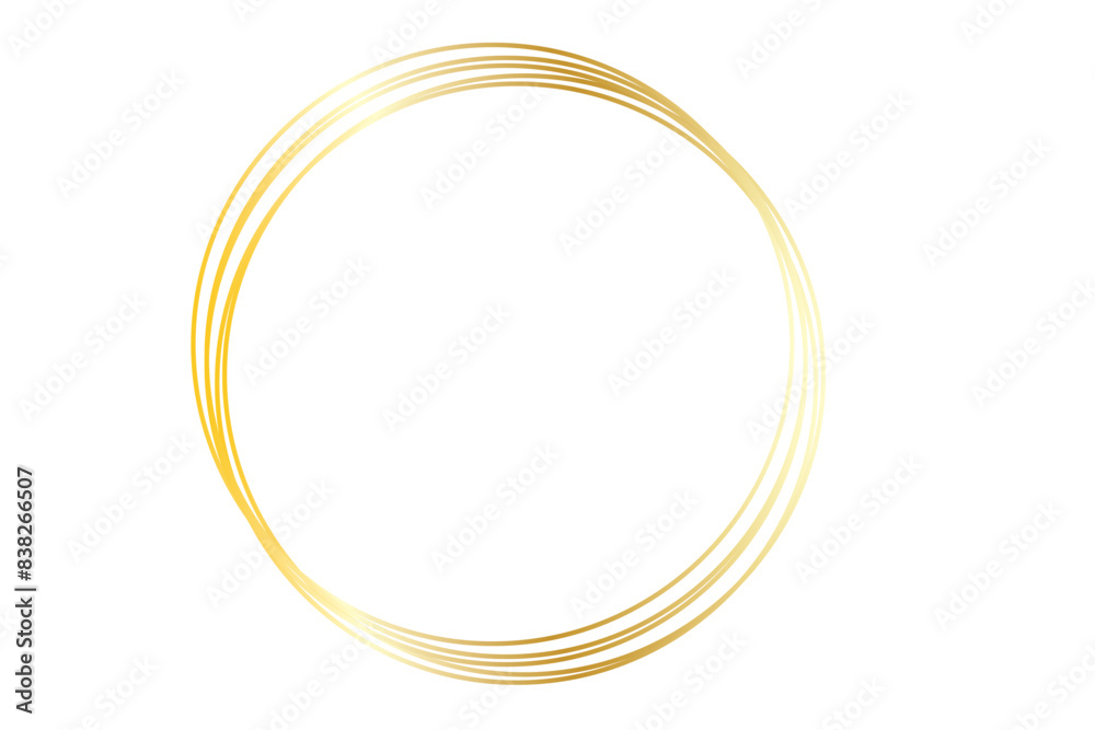 Set of hand drawn golden circles and ovals. Highlight circle frames. Ellipses in doodle style. Vector illustration isolated on white background. Vector illustration Set of hand drawn golden circles and ovals. Highlight circle frames. Ellipses in doodle style. Vector illustration isolated on white background. Vector illustration