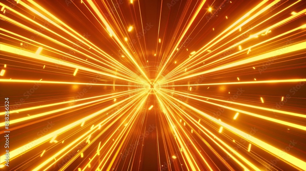 Brilliant light rays and particles emanate from a central point, creating an explosive, dynamic visual effect in warm hues. Brilliant light rays and particles emanate from a central point, creating an explosive, dynamic visual effect in warm hues.