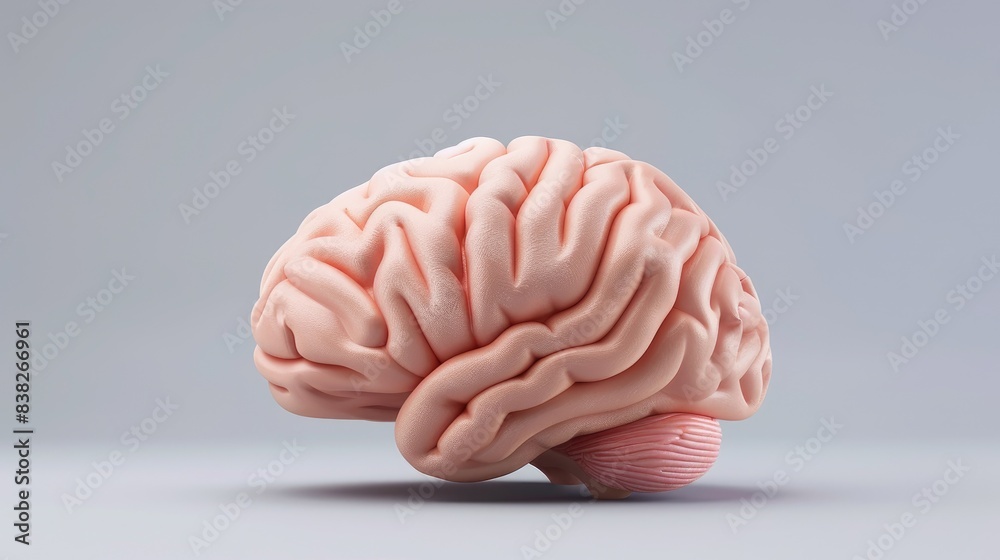 Human Brain Anatomy - Isolated on White Background Human Brain Anatomy - Isolated on White Background