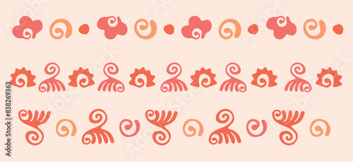 Peach fuzz botanical set texture vector motif with color of the year two tone effect. Soft fresh modern design for hand drawn illustration collection. 