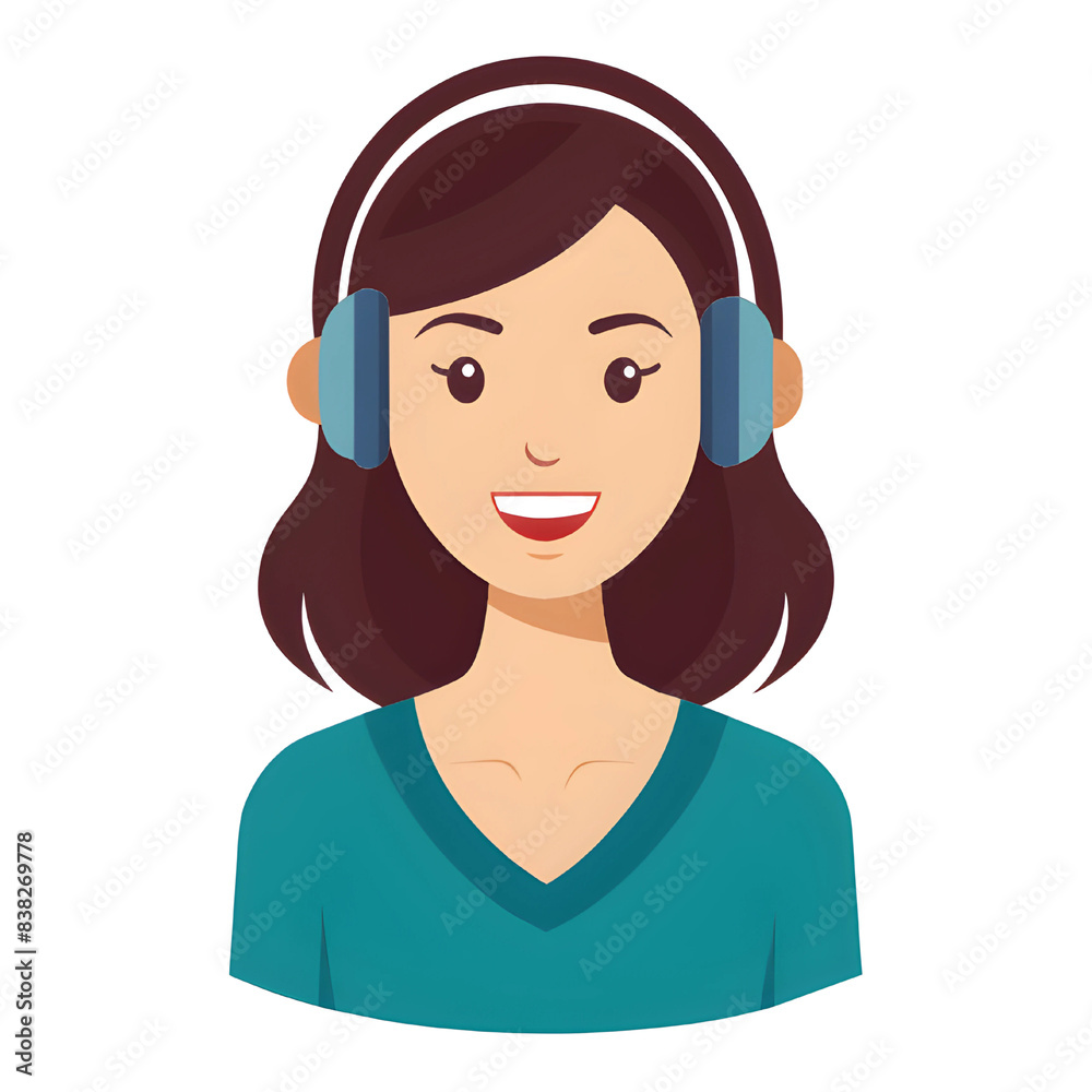 woman and headphone or headset woman and headphone or headset