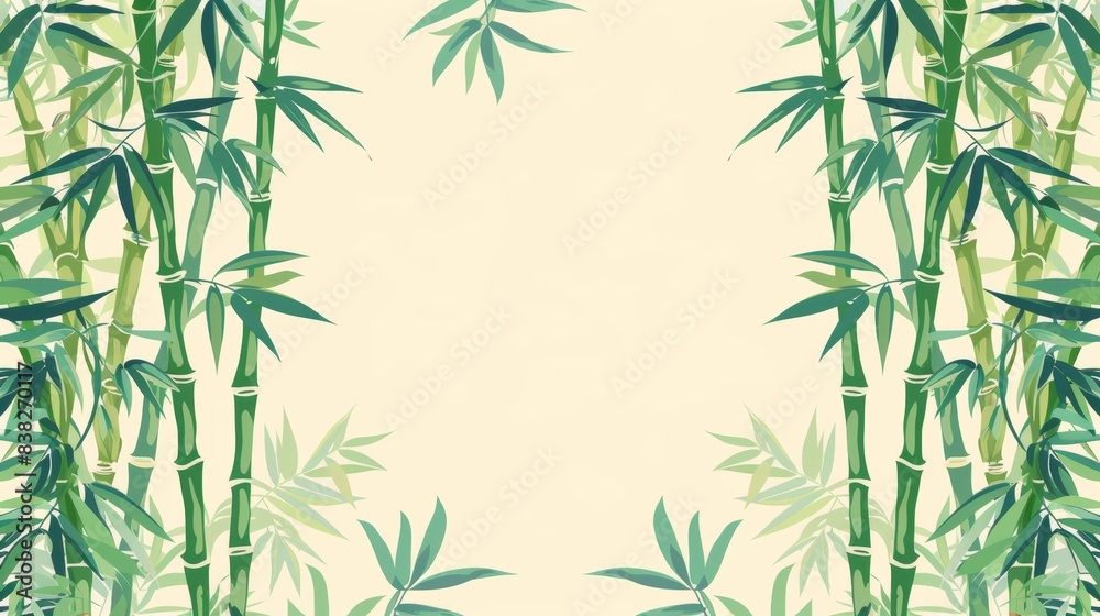 Tropical Bamboo Frame Background - Serene Greenery Illustration Tropical Bamboo Frame Background - Serene Greenery Illustration