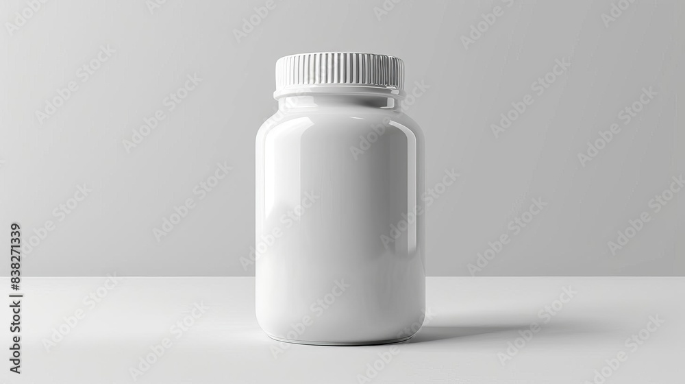realistic white pill bottle isolated on white background high resolution 3d rendering realistic white pill bottle isolated on white background high resolution 3d rendering