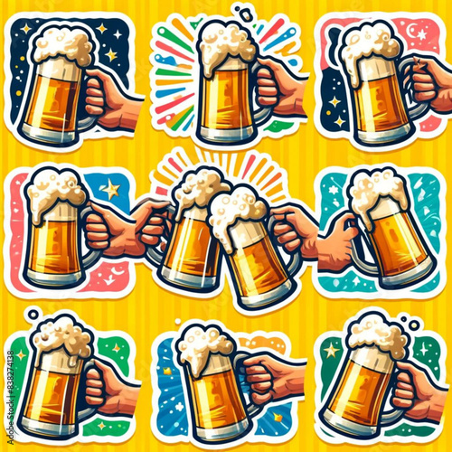 乾杯ビールステッカーセット