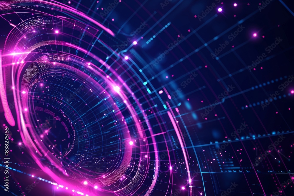 Graphic design template concept for quantum computer technology banners illustrating gravitational waves. Concept illustration of deep learning artificial intelligence algorithms for business and Graphic design template concept for quantum computer technology banners illustrating gravitational waves. Concept illustration of deep learning artificial intelligence algorithms for business and