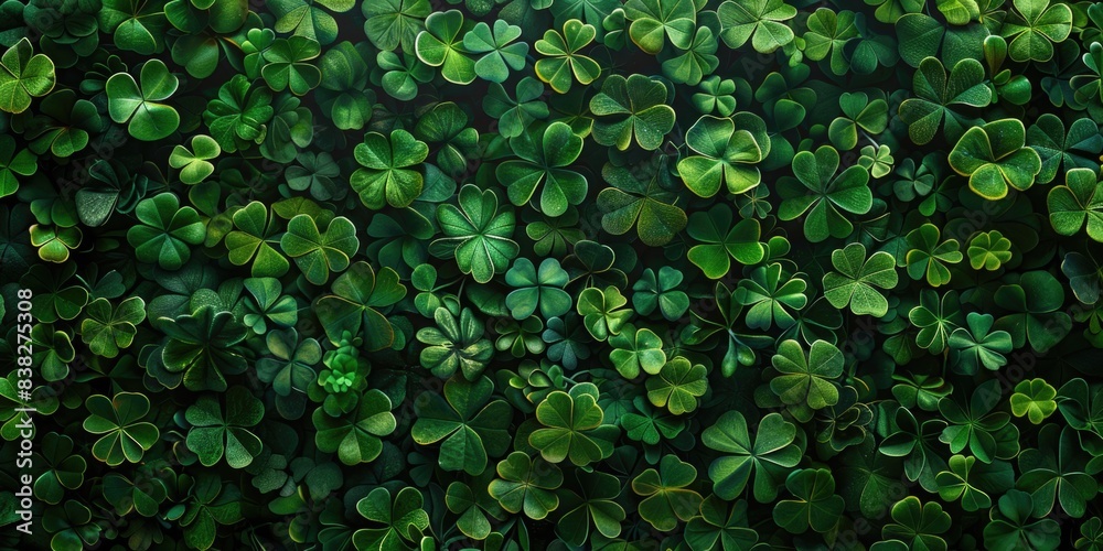 St. Patricks Day background with Shamrocks and Clovers from above St. Patricks Day background with Shamrocks and Clovers from above