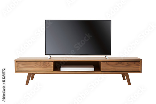 scandinavian tv stand isolated background