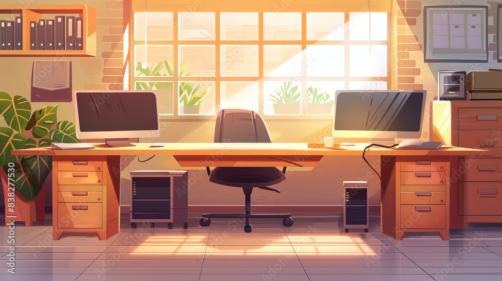 A bright and colorful home office with dual monitors, plants, books, and a cup of coffee, creating a vibrant and productive workspace.
A bright and colorful home office with dual monitors, plants, books, and a cup of coffee, creating a vibrant and productive workspace.
