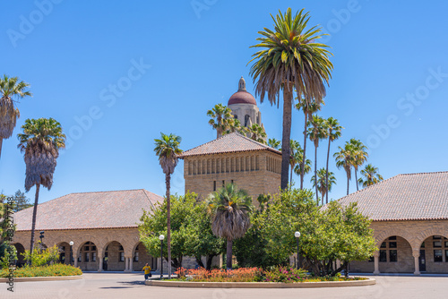 Architecture with Palm Trees on Stanford University Campus