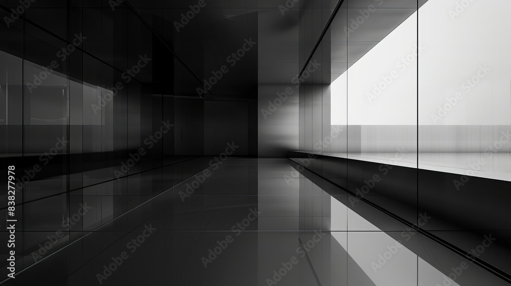 sleek reflective elegance wide expanse of black glass subtle interplay of light and shadow sophisticated modern backdrop abstract photography