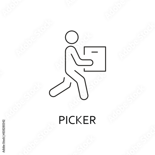 Picker,  Warehouse Worker Icon for Order Fulfillment and Inventory Management.