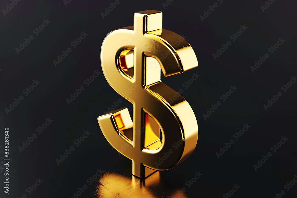 Golden dollar sign on black background. Forex Trading concept. Currency. Copy space Golden dollar sign on black background. Forex Trading concept. Currency. Copy space