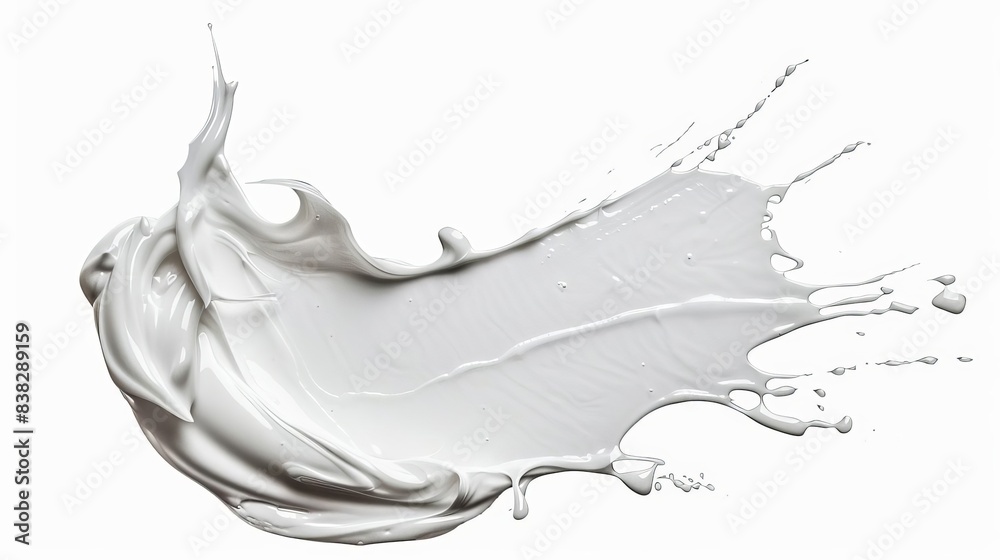 spilled white cosmetic cream isolated on white background product photography spilled white cosmetic cream isolated on white background product photography