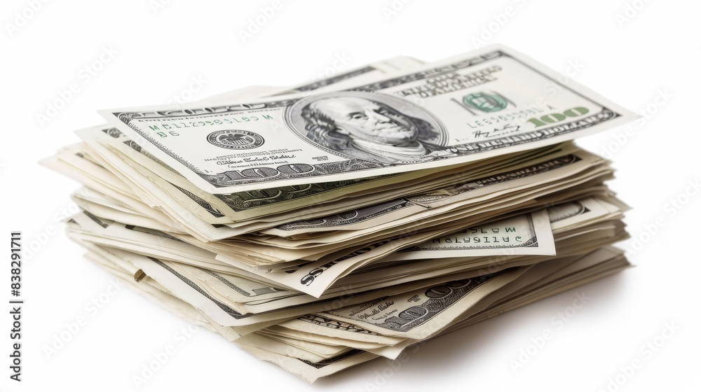 stack of american 100 dollar bills isolated cash heap cutout stack of american 100 dollar bills isolated cash heap cutout