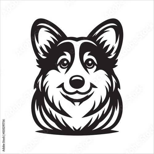 Pembroke Welsh Corgi dog, vector illustration, silhouette