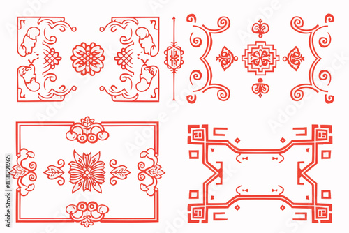 Seamless pattern with Chinese and asian elements.