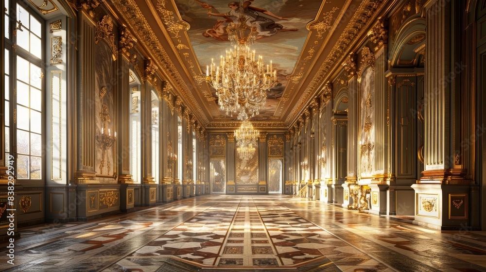 Fototapeta premium stockholms crown jewel majestic panorama of the royal palace concept illustrations