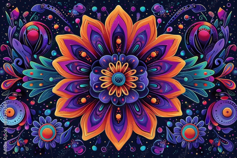 Groovy 70s Vibes: Retro Psychedelic Art with Trippy Patterns and Neon Colors in 3:2 Aspect Ratio Groovy 70s Vibes: Retro Psychedelic Art with Trippy Patterns and Neon Colors in 3:2 Aspect Ratio