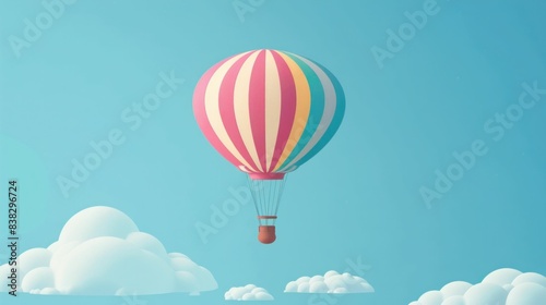 Wallpaper Mural Scenic hot air balloon floating in sky with clouds in background for travel and adventure concept Torontodigital.ca