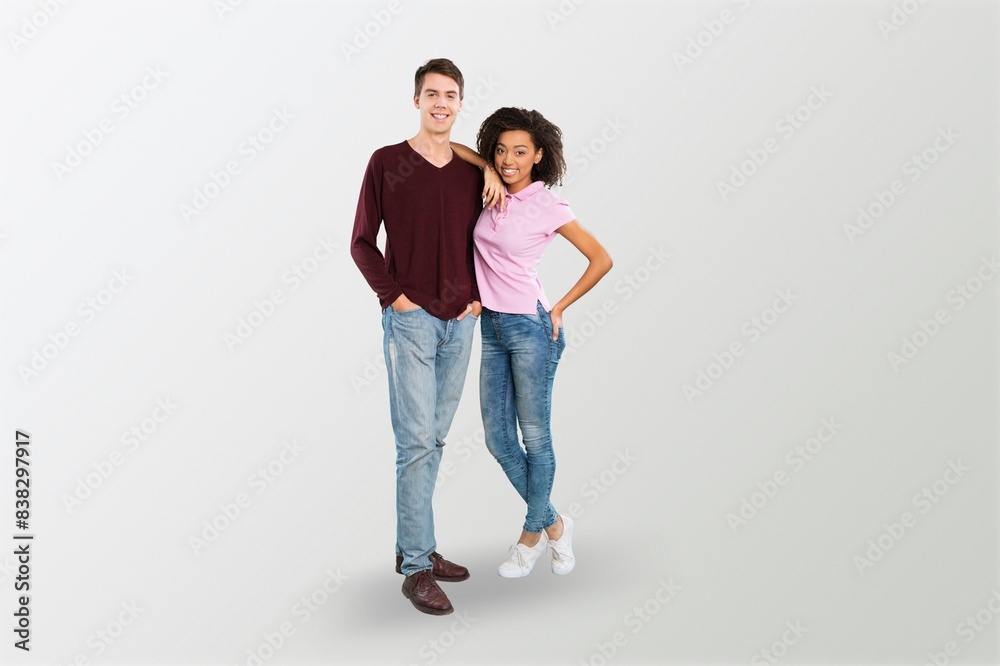 Friendship And Relationship happy couple Posing Together Friendship And Relationship happy couple Posing Together