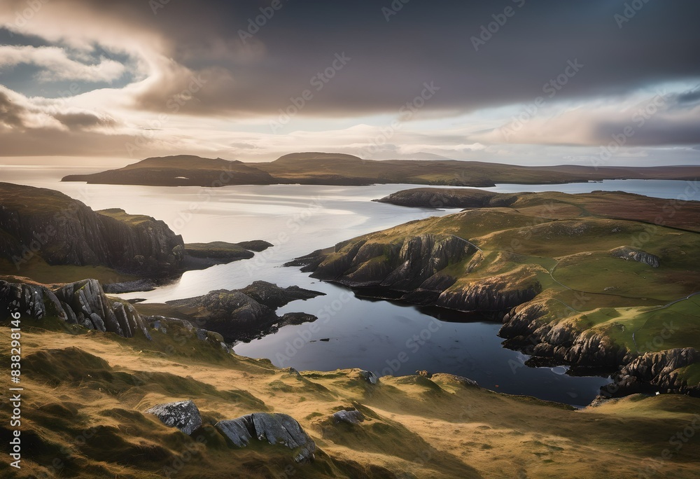 Obraz premium A view of the Island of Lewis and Harris in Scotland