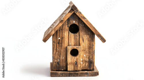 handmade bird house isolated on white background, cinematic, png