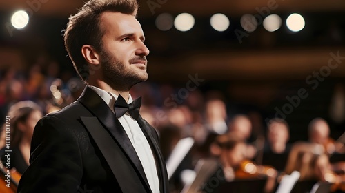 Classical Singer Enthralls in Elegant Concert Hall Performance photo