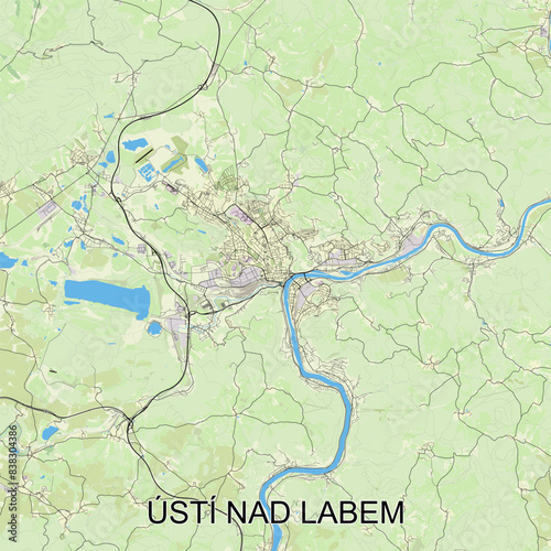 Ústí nad Labem, Czechia - Česko - map poster art