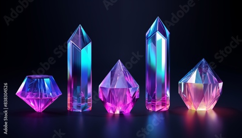 holographic crystal glass square  triangle