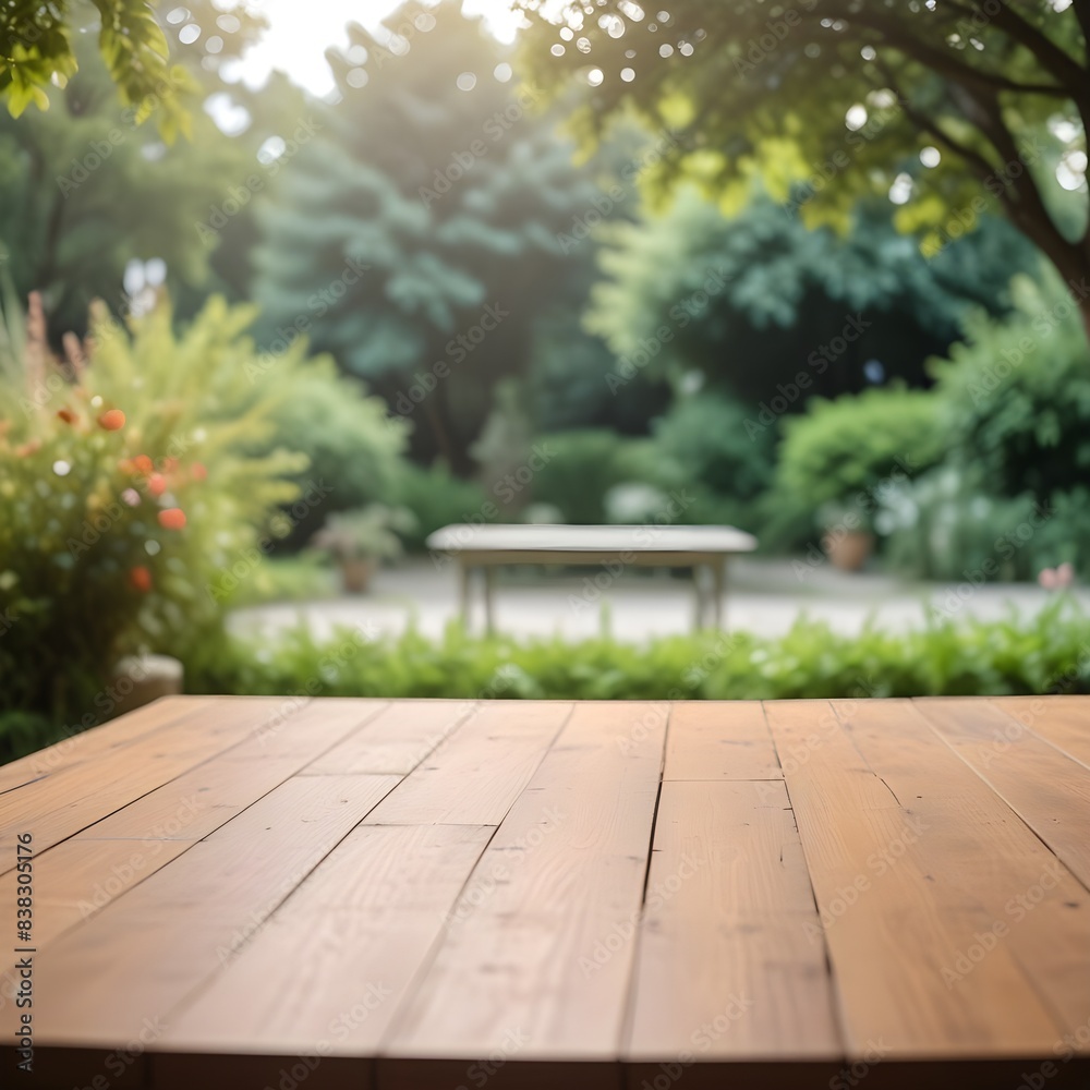 Empty wooden table for product placement podium or pedestal Empty wooden table for product placement podium or pedestal