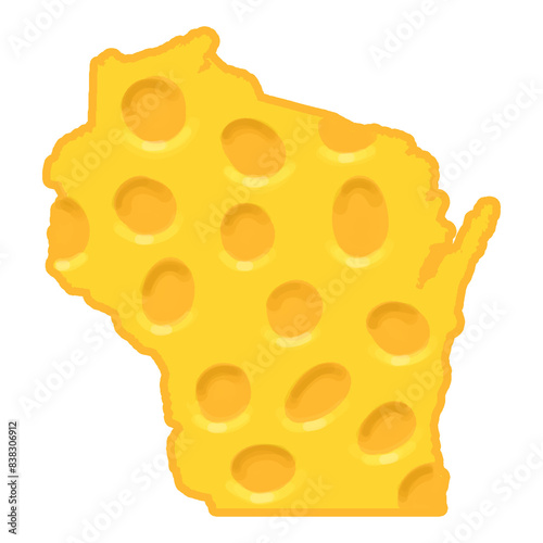 The State of Wisconsin Made of Delicious Cheese