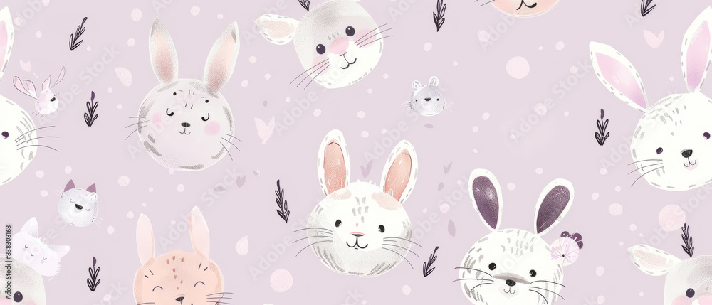 Seamless Pattern of Cute Animals Background. Perfect for making charming children’s textiles, wallpapers, wrapping papers, and stationary Seamless Pattern of Cute Animals Background. Perfect for making charming children’s textiles, wallpapers, wrapping papers, and stationary