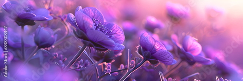 Purple Hues Lavender Flower Background with Beautiful Purple Clouds