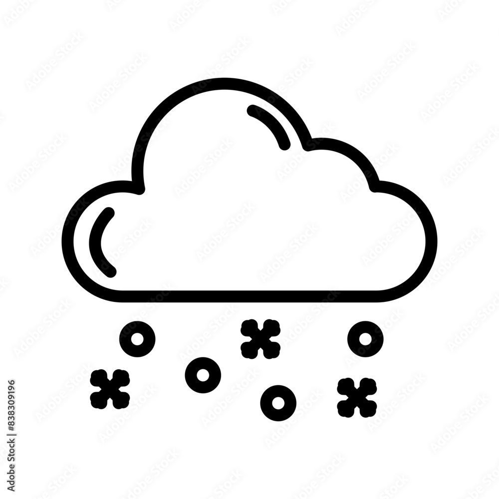 Winter cloud line icon. Winter season icon. Winter icon isolated on white background. Transparent background, minimalist symbol. Vector images Winter cloud line icon. Winter season icon. Winter icon isolated on white background. Transparent background, minimalist symbol. Vector images