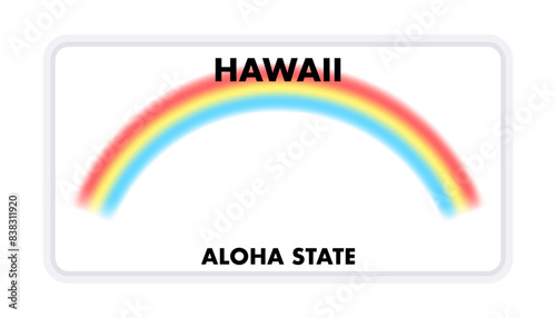 License plate of Hawaii. Car number plate. Vector stock illustration