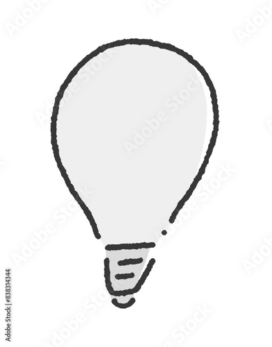 シンプルな手描きの暗い電球 - 消灯･停電･電気オフのイメージの素材