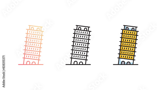 Pisa icon design with white background stock illustration