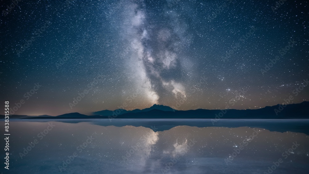 Salar De Uyuni Under The Starry Night Sky The Salt Plain Acts As A 