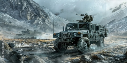 Cold Weather Operation with Armored Convoy