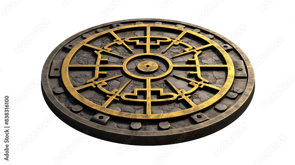 image of a manhole cover, isolated on a white background. image of a manhole cover, isolated on a white background.