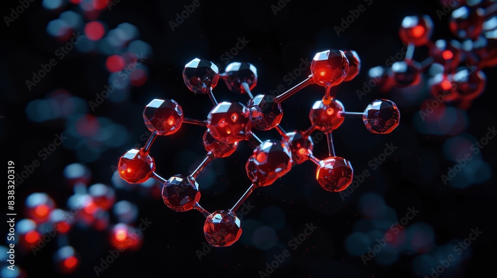 Molecular Structure in Neon Glow. A vivid depiction of a molecular structure highlighted by a neon glow, symbolizing scientific research and molecular chemistry. Molecular Structure in Neon Glow. A vivid depiction of a molecular structure highlighted by a neon glow, symbolizing scientific research and molecular chemistry.