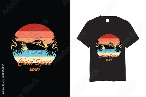 Cruise Squad 2024 colorful graphic t shirt trendy design