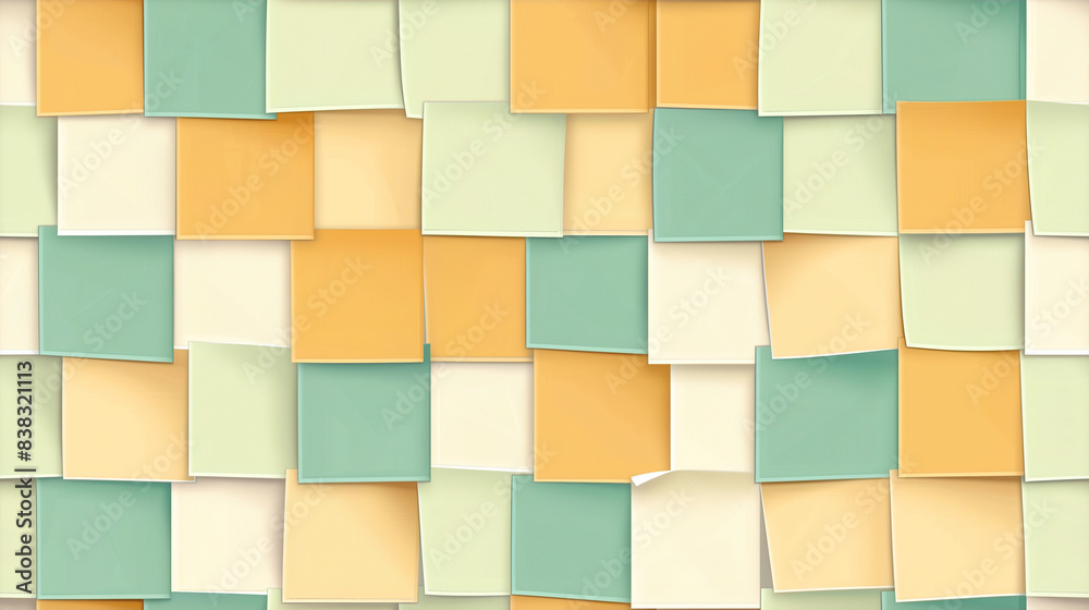 Colorful sticky notes layered in a grid pattern. Tileable, seamless. Colorful sticky notes layered in a grid pattern. Tileable, seamless.