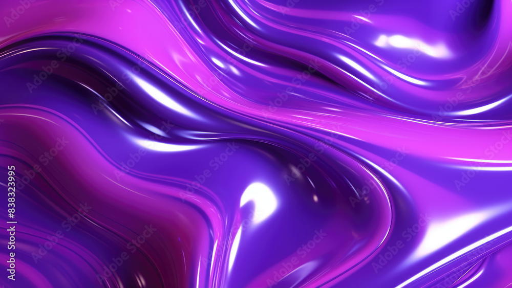Fototapeta premium A smooth, abstract design with flowing purple waves, creating a vibrant and dynamic visual effect.