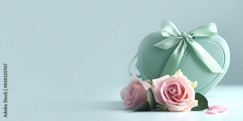 Heart-shaped gift box with flowers, suitable for Valentine's, Christmas, birthdays, Mother's Day, and other celebrations. Includes space for text. Minimal design for versatile occasions.